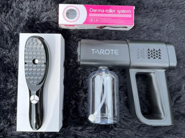 Combo Capilar K5 – Cepillo Terapia + Pistola Pulverizadora K5 + Derma Roller